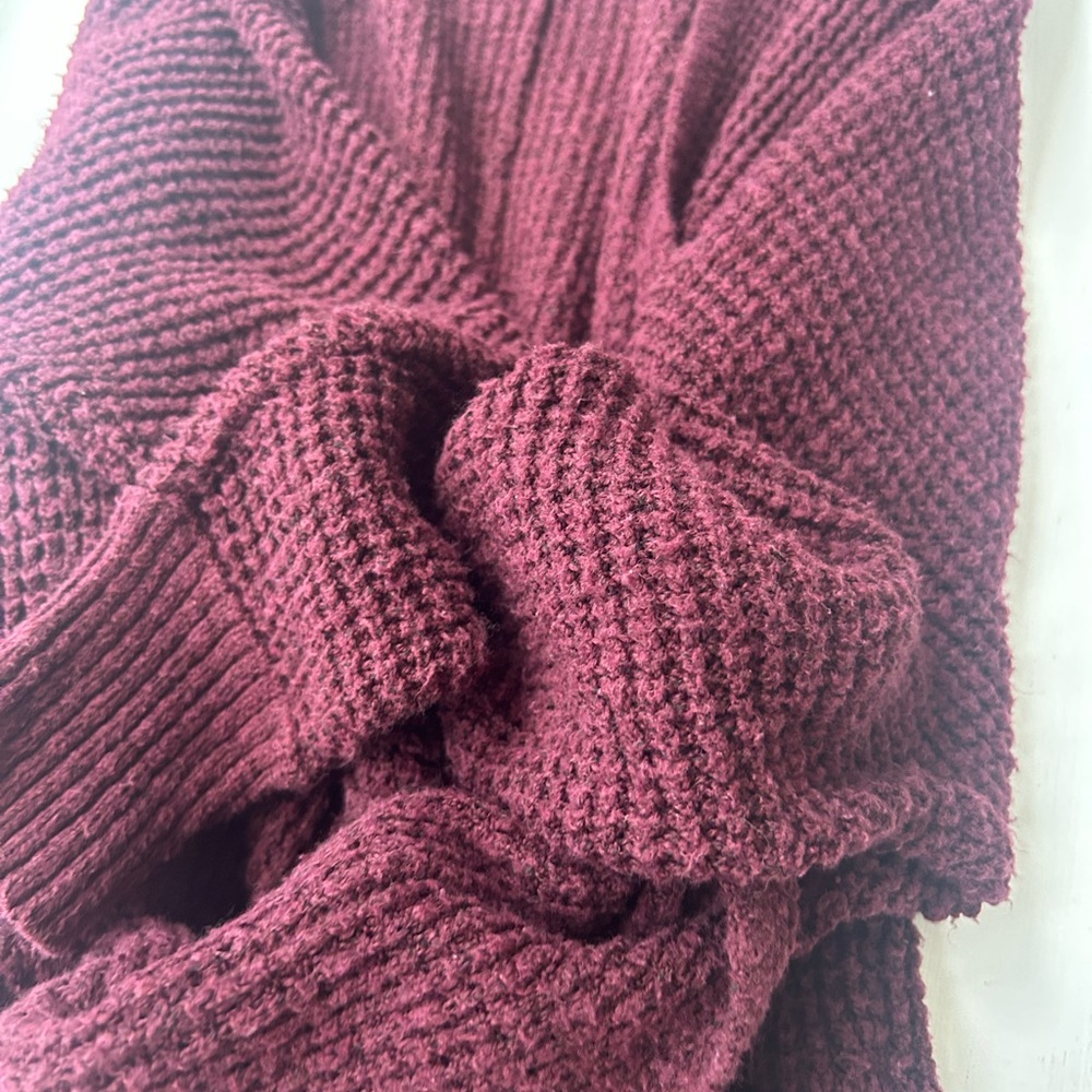 American Eagle Cozy Knit Sweater in Deep Burgundy